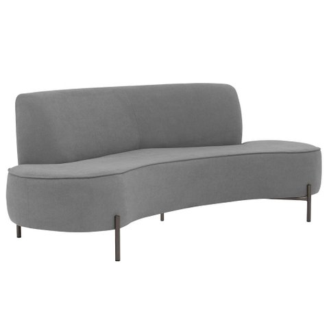 Sofá Orgânico 02 Lugares 150cm Argos Pés Titânio Linho Cinza - Nexta Casa