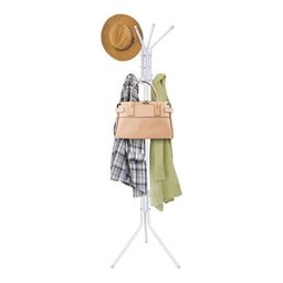 Mancebo Cabideiro Chão Pé Porta Casaco Bolsa Cabide Branco - 2