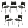 Kit de 5 Cadeiras Ergoflex Preta Eduflex - 1