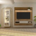 Ver imagem 1 de Conjunto 2 Peças Sala de Estar Cristaleira Mirage e Painel Belluno