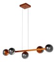 Ver imagem 6 de Pendente Luminaria Lustre de Teto Jabuticaba 5 Globos Vidro Decoração Iluminação Casa Sala Cozinha