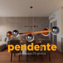Ver imagem 3 de Pendente Luminaria Lustre de Teto Jabuticaba 5 Globos Vidro Decoração Iluminação Casa Sala Cozinha