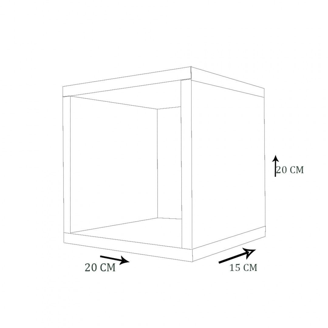 Kit 3 Nicho Decorativo 20X20X15 cm Madeirado Em Mdf - 3