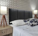 Ver imagem 2 de Cabeceira Módulos Almofadada para Cama Luxo Clean Corino Rbl:casal Tradicional/preto