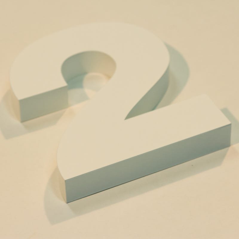 Números Inox Branco - Para Fachadas - 15cm - (Nº 2) - 2