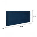 Ver imagem 3 de Cabeceira Casal Reta Luxo 140x60 Suede Azul - Tachas Fumê