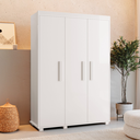 Ver imagem 4 de Guarda Roupa Multiuso Quarto Solteiro Belize 100% Mdf - Branco