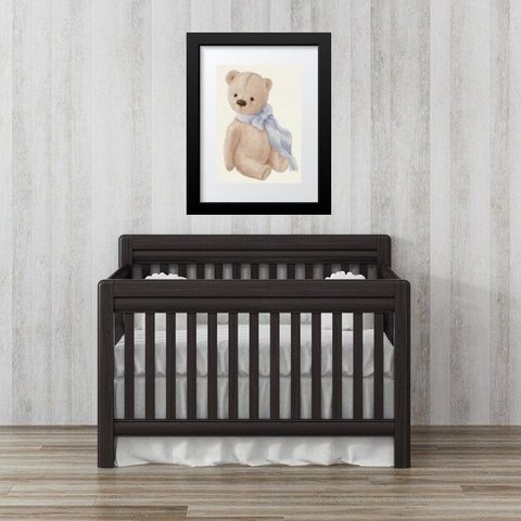 Quadro Infantil Retrô Ursinho - 60x48cm:moldura Preta
