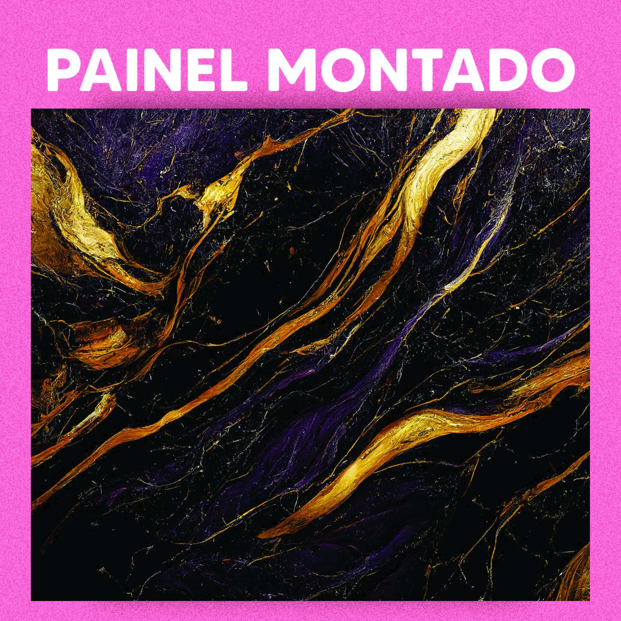 Papel de Parede Painel 3D Mármore Preto Amarelo Roxo 3M Revestimento Auto Colante Marmorizado - 3