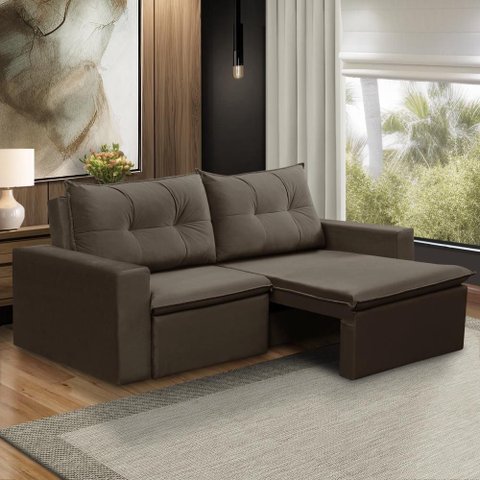 Sofá Retrátil 2 Lugares 1,80m Lara Suede Rover & Beato