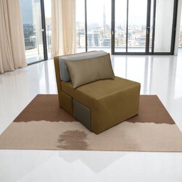 Poltrona Cama Cx_nu que Se Transforma em Sofá Cama de Solteiro em Sued/sarja - 1