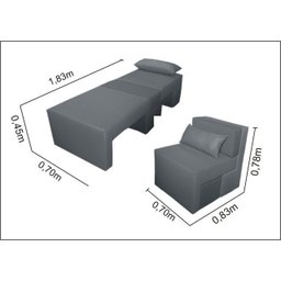 Poltrona Cama Cx_nu que Se Transforma em Sofá Cama de Solteiro em Sued/sarja - 3