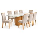 Ver imagem 2 de Conjunto Sala de Jantar 8 Lugares Retangular Tampo Vidro/MDF 200x90cm Mesa Diana e Cadeiras Carol