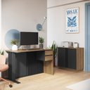 Ver imagem 1 de Conjunto de Escritório com 2 Peças Mesa com Gavetas e Balcão 2 Portas CJ8080