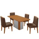 Ver imagem 2 de Mesa de Jantar Isadora 120cm Tampo MDF Laminado 4 Cadeiras Eloise Veludo Marrom Naturale Off White