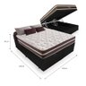 Cama Box Baú King 193 Tecido Sintético Preto com Colchão Little Angel - Bello Box - Mola Superlastic - 2
