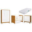 Ver imagem 2 de Quarto de Bebê Berço Evolution + Cômoda 4g + Guarda Roupa 3P Branco Savana Classic com Colchão