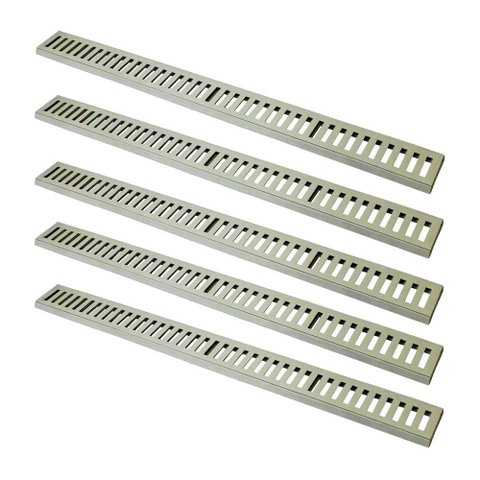 Kit 5 Ralo Grelha Linear Caixilho em Alumínio Bege 8x100cm