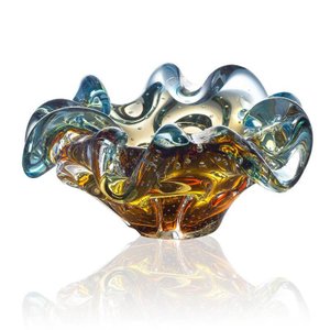 Vaso Estilo Murano - Mini Centro De Mesa - Cinzeiro Azul