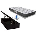 Ver imagem 1 de Cama Box Baú Solteiro: Colchão Anatômico Herval D28 / AG65 Ortopedic Black + Base CRC Suede Black