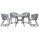 Ver imagem 1 de Mesa com 4 Cadeiras e Noronha Estofado 3 Trama Original Prata