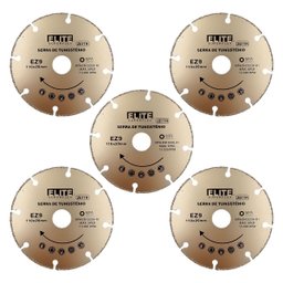 Elite - Kit 5 Discos de Corte Tungstênio 110x20mm Madeira - 1