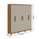 Ver imagem 4 de Guarda-roupa Casal Jazz 6 Portas 3 Gavetas Amêndoa 73939.58 Clean/off White - Móveis Lopas