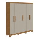 Ver imagem 2 de Guarda-roupa Casal Jazz 6 Portas 3 Gavetas Amêndoa 73939.58 Clean/off White - Móveis Lopas