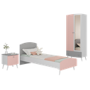 Ver imagem 2 de Quarto Infantil Completo para Colchão 188x78cm Doçura Multimóveis Mp4329 Branco/cinza/rosa