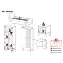 Ver imagem 4 de Quarto Infantil Completo para Colchão 188x78cm Doçura Multimóveis Mp4329 Branco/cinza/rosa