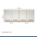 Ver imagem 4 de Lavanderia Modulada Guarapari 2 Armários Aéreos - Kaiki Móveis Nature/off White