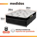 Ver imagem 3 de Cama Box Casal Colchão Espuma 138x188x50cm Polar Branco / Preto