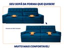 Ver imagem 6 de Sofá Retrátil Reclinável 300cm Albany Suede Velut com Molas Ensacadas - King House