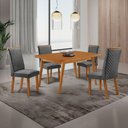 Ver imagem 1 de Mesa Copper com 4 Cadeiras Lira Retangular MDF 120cm Grafite Moderna