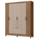Ver imagem 4 de Guarda Roupa Solteiro Ambiente Malta 7 Portas Carvalho Fendi - Moval