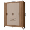 Ver imagem 2 de Guarda Roupa Solteiro Ambiente Malta 7 Portas Carvalho Fendi - Moval