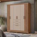 Ver imagem 1 de Guarda Roupa Solteiro Ambiente Malta 7 Portas Carvalho Fendi - Moval