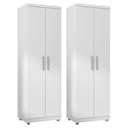 Ver imagem 1 de Kit 2 Armários Multiuso 2 Portas E 6 Nichos Branco
