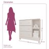 Cômoda Infantil Eloá 3 Gavetas com Porta Fraldário Branco Carolina Baby - 4