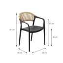 Ver imagem 5 de Conjunto 4 Cadeiras para Jardim com Assento Fixo Juna Preto/Bege