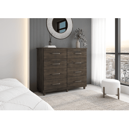 Cômoda com 8 Gavetas Moderna para Espaço e Organização - Nogal - 2