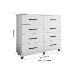 Cômoda com 8 Gavetas Moderna para Espaço e Organização - Nogal - 3