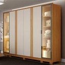 Ver imagem 3 de Guarda Roupa Casal Prime 6 Portas com Led com Cômoda São Paulo 6 Gavetas 2 Portas Cinamomo Off White
