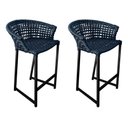 Ver imagem 1 de Banqueta Reis em Corda Náutica e Base em Alumínio Preta para Área Gourmet Externa Preta