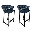 Ver imagem 1 de Banqueta Reis em Corda Náutica e Base em Alumínio Preta para Área Gourmet Externa Preta