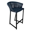 Ver imagem 2 de Banqueta Reis em Corda Náutica e Base em Alumínio Preta para Área Gourmet Externa Preta