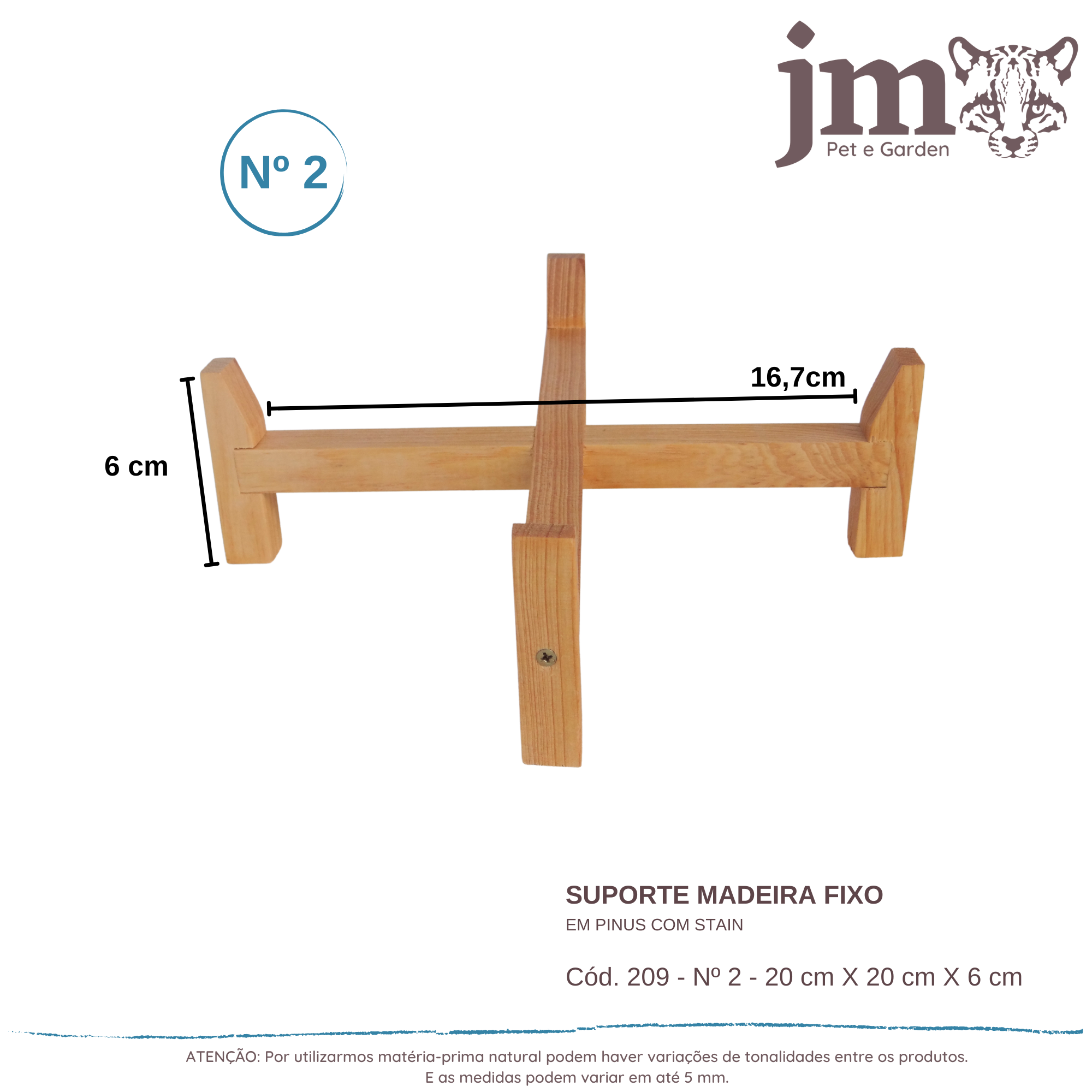 Suporte Fixo Rasteiro de Madeira para Vaso de Planta N°2 - 4