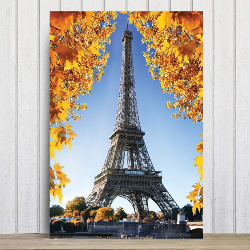 Placa Decorativa Foto Paris Torre Eiffel e Flores MDF 30x40 - 1