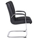 Ver imagem 7 de Kit com 4 Cadeiras Office Base Fixa em Aço Cromado e Couro Ecologico Austin Preto