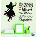 Ver imagem 1 de Adesivo de Parede Alice com Frase Tão perdida quanto Alice